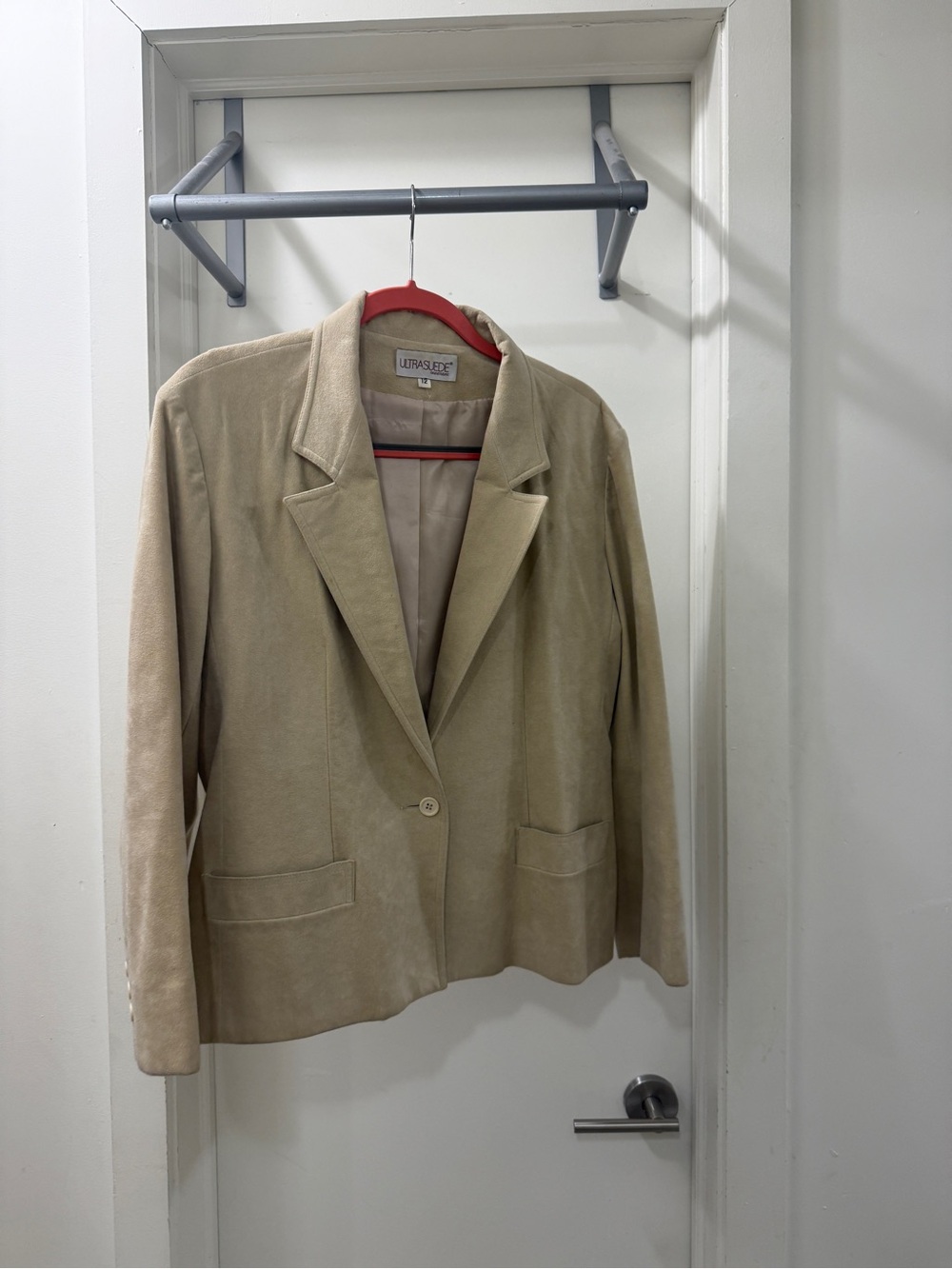 Ultrasuede Women's Cream Suede Blazer Jacket y2k